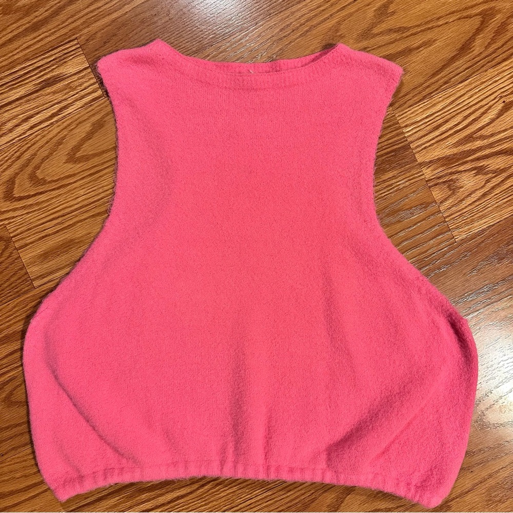 Intimately Free People Bright Pink Super Soft Stretchy Knit Top Racer Back L